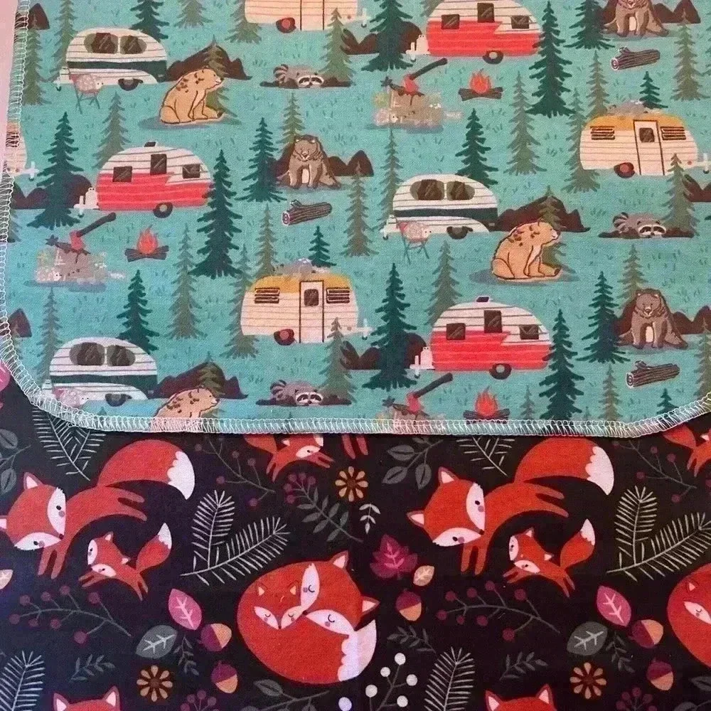 Unpaper Towels Flannel Towels‎ Reusable Napkins Handmade NEW NWT Woodland